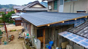 屋根の下地出来ました。あとは、板金屋さんにお願いします。